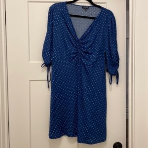 Topshop blue polka dot dress